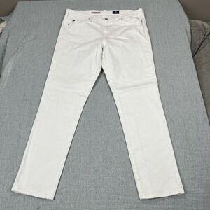 Adriano Goldschmied The‎ Prima Cigarette Leg White Mid-Rise Denim Jeans 32R